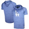 Men's Stitches Heathered Royal Los Angeles Dodgers Raglan Short Sleeve Pullover Hoodie -Tek Gear Shop 4041031