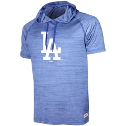 Men's Stitches Heathered Royal Los Angeles Dodgers Raglan Short Sleeve Pullover Hoodie -Tek Gear Shop 4041031 ALT2