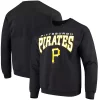 Men's Stitches Black Pittsburgh Pirates Pullover Crew Sweatshirt -Tek Gear Shop 4286489
