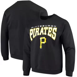Men's Stitches Black Pittsburgh Pirates Pullover Crew Sweatshirt