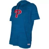 Men's Stitches Heathered Royal Philadelphia Phillies Raglan Short Sleeve Pullover Hoodie -Tek Gear Shop 4383260