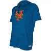 Men's Stitches Heathered Royal New York Mets Raglan Short Sleeve Pullover Hoodie -Tek Gear Shop 4384819