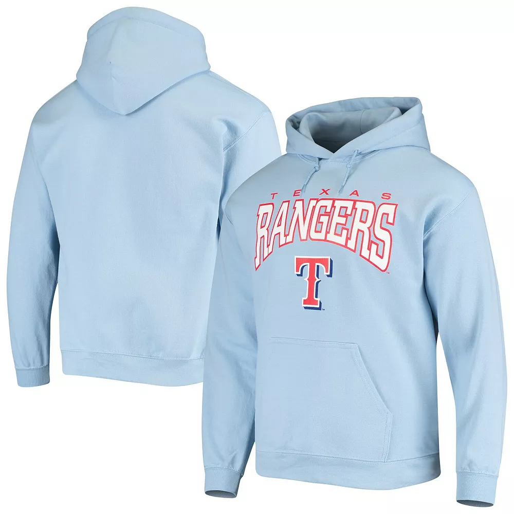 Men's Stitches Light Blue Texas Rangers Team Logo Pullover Hoodie 4 Men's Stitches Light Blue Texas Rangers Team Logo Pullover Hoodie - Image 2