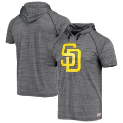 Men's Stitches Charcoal San Diego Padres Raglan Short Sleeve Pullover Hoodie