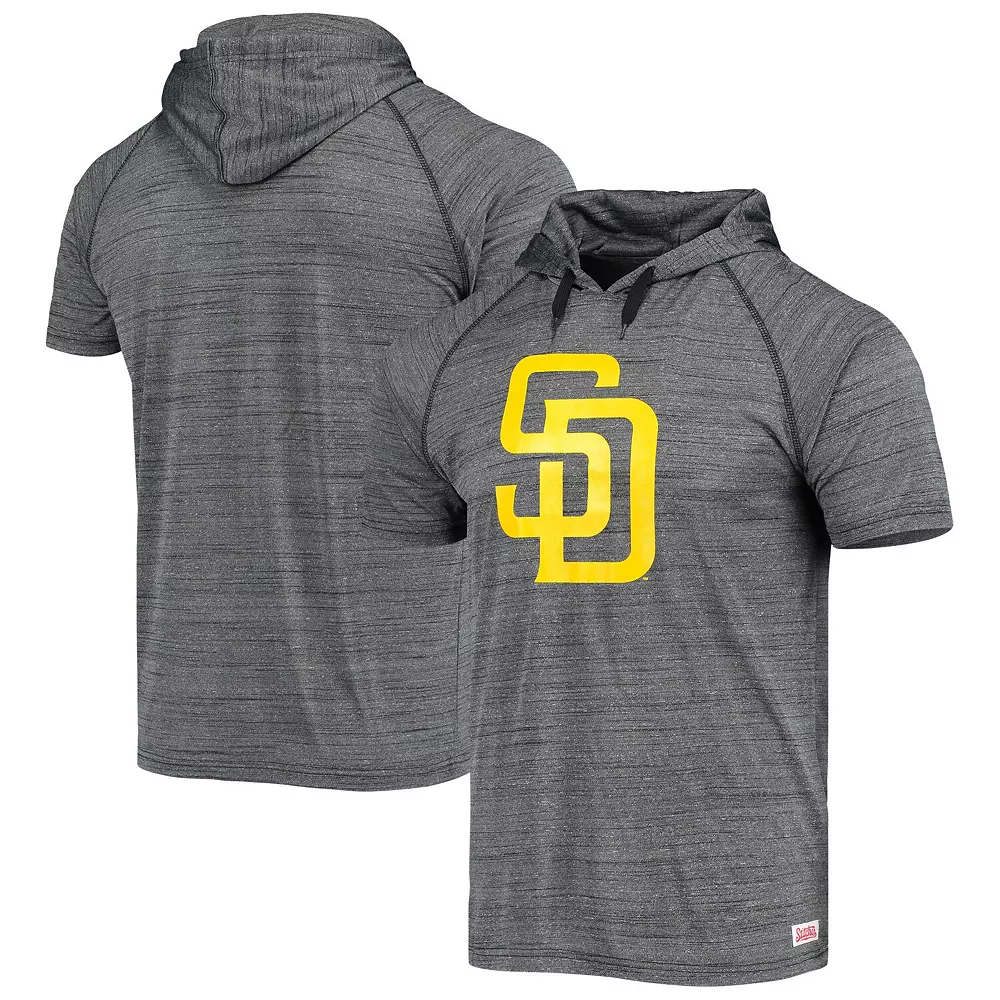 Men's Stitches Charcoal San Diego Padres Raglan Short Sleeve Pullover Hoodie 4 Men's Stitches Charcoal San Diego Padres Raglan Short Sleeve Pullover Hoodie - Image 2