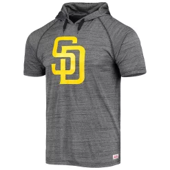Men's Stitches Charcoal San Diego Padres Raglan Short Sleeve Pullover Hoodie 7 Men's Stitches Charcoal San Diego Padres Raglan Short Sleeve Pullover Hoodie -Tek Gear Shop 4995462 ALT2