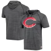 Men's Stitches Charcoal Cincinnati Reds Raglan Short Sleeve Pullover Hoodie -Tek Gear Shop 5006484