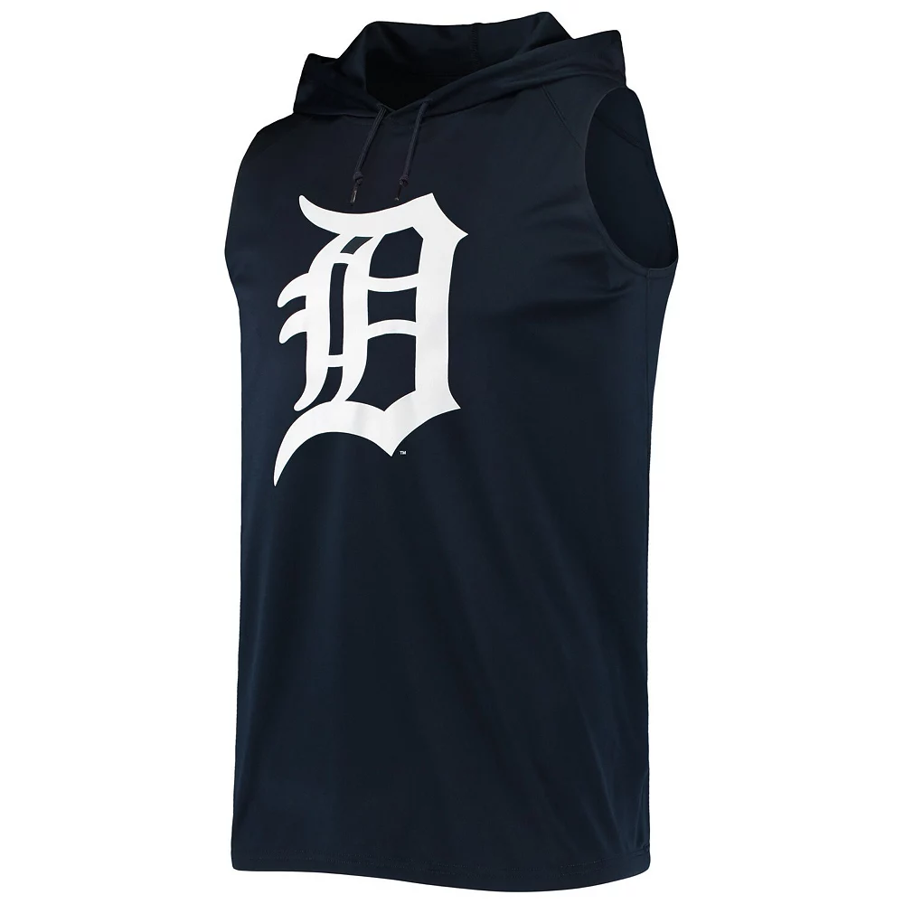 Men's Stitches Navy Detroit Tigers Sleeveless Pullover Hoodie 4 Men's Stitches Navy Detroit Tigers Sleeveless Pullover Hoodie - Image 2