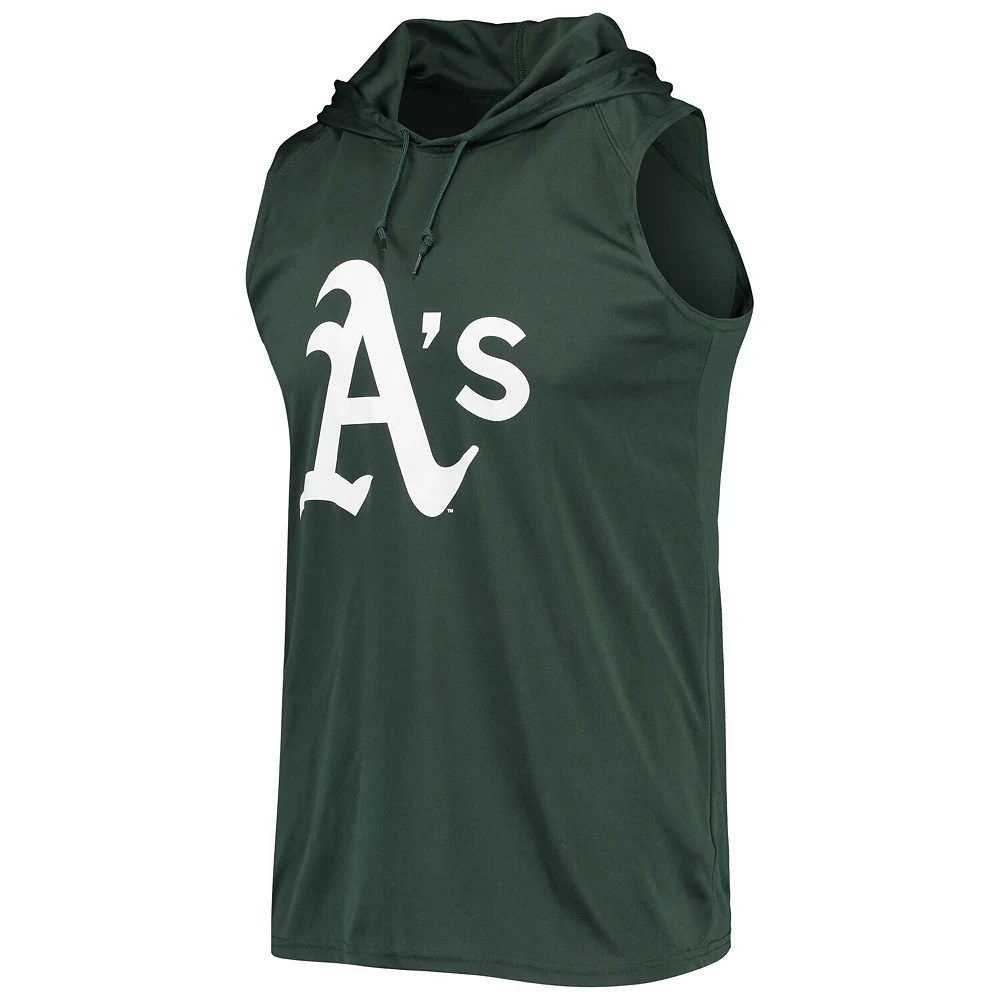 Men's Stitches Green Oakland Athletics Sleeveless Pullover Hoodie 5 Men's Stitches Green Oakland Athletics Sleeveless Pullover Hoodie - Image 3