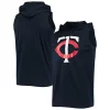 Men's Stitches Navy Minnesota Twins Sleeveless Pullover Hoodie -Tek Gear Shop 5007108