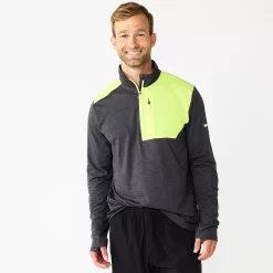 Men's Tek Gear® Mixed Media Pullover -Tek Gear Shop 5008406 Black Yellow