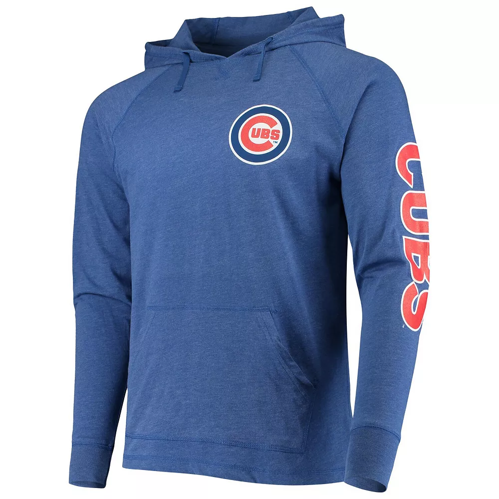 Men's Stitches Heathered Royal Chicago Cubs Hit Raglan Pullover Hoodie 5 Men's Stitches Heathered Royal Chicago Cubs Hit Raglan Pullover Hoodie - Image 3