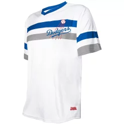 Men's Stitches White Los Angeles Dodgers Cooperstown Collection V-Neck Jersey
