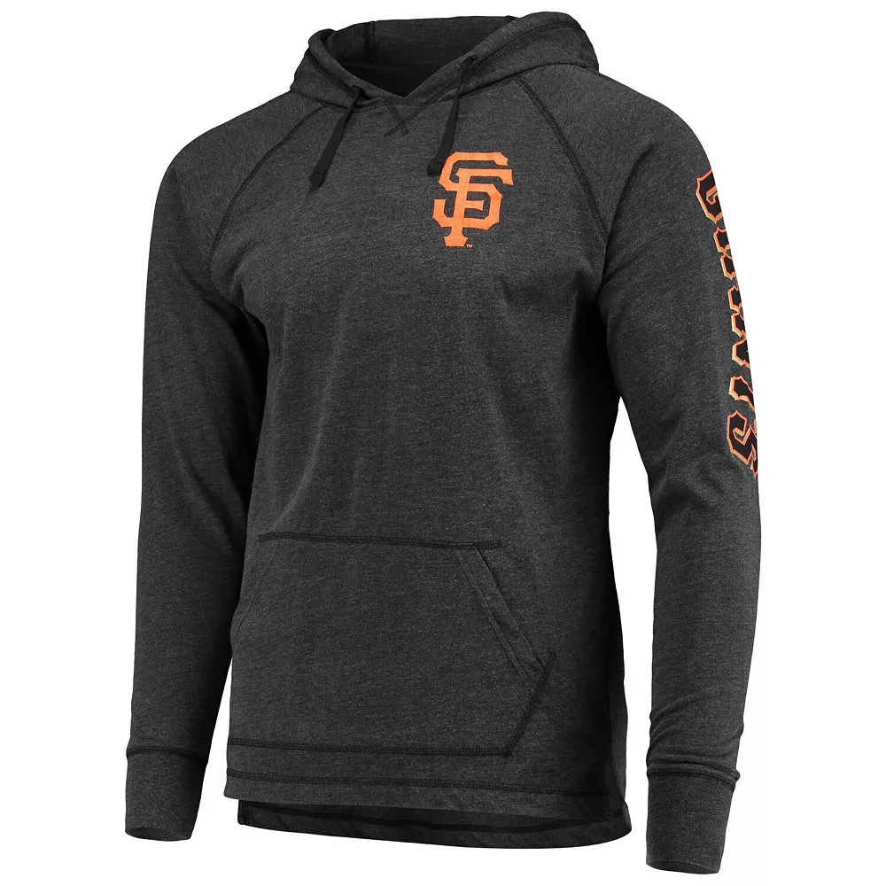 Men's Stitches Heathered Black San Francisco Giants Hit Raglan Pullover Hoodie 4 Men's Stitches Heathered Black San Francisco Giants Hit Raglan Pullover Hoodie - Image 2