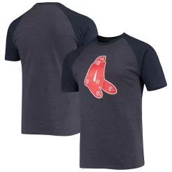 Men's Stitches Heathered Navy Boston Red Sox Raglan T-Shirt