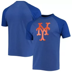 Men's Stitches Heathered Royal New York Mets Raglan T-Shirt