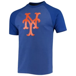 Men's Stitches Heathered Royal New York Mets Raglan T-Shirt -Tek Gear Shop 5072041 ALT2