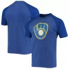 Men's Stitches Heathered Royal Milwaukee Brewers Raglan T-Shirt -Tek Gear Shop 5072043