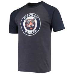 Men's Stitches Heathered Navy Detroit Tigers Raglan T-Shirt -Tek Gear Shop 5072047 ALT2