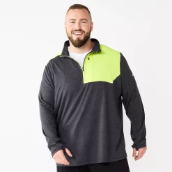 Big & Tall Tek Gear® Mixed Media Pullover -Tek Gear Shop 5236923 Black Yellow