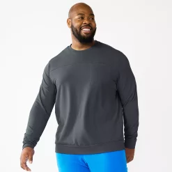 Big & Tall Tek Gear® French-Terry Lounge Crew Sweatshirt -Tek Gear Shop 5240486 Hawk Grey Archroma