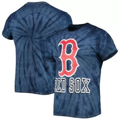 Men's Stitches Navy Boston Red Sox Spider Tie-Dye T-Shirt