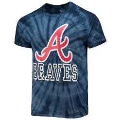 Men's Stitches Navy Atlanta Braves Spider Tie-Dye T-Shirt -Tek Gear Shop 5367322 ALT2
