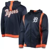 Men's Stitches Navy/Orange Detroit Tigers Team Full-Zip Hoodie -Tek Gear Shop 5385448
