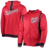 Men's Stitches Red/Navy Washington Nationals Team Full-Zip Hoodie -Tek Gear Shop 5385719