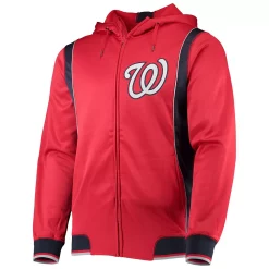 Men's Stitches Red/Navy Washington Nationals Team Full-Zip Hoodie -Tek Gear Shop 5385719 ALT2
