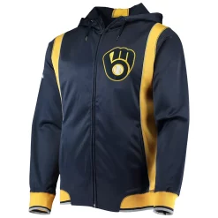 Men's Stitches Navy/Gold Milwaukee Brewers Team Full-Zip Hoodie -Tek Gear Shop 5386100 ALT2