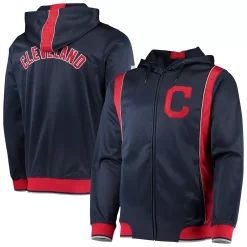 Men's Stitches Navy/Red Cleveland Indians Team Full-Zip Hoodie