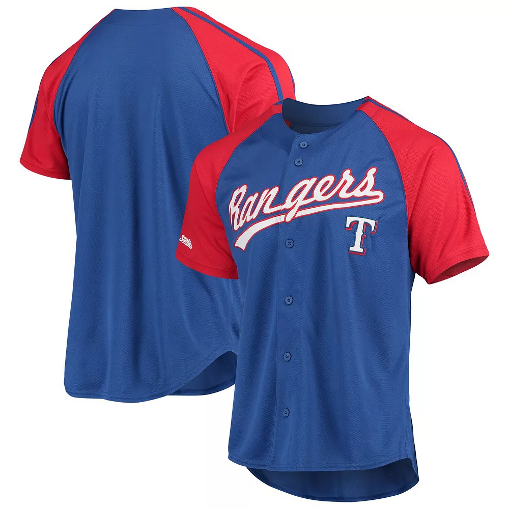 Men's Stitches Royal Texas Rangers Button-Down Raglan Replica Jersey 4 Men's Stitches Royal Texas Rangers Button-Down Raglan Replica Jersey - Image 2