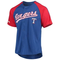 Men's Stitches Royal Texas Rangers Button-Down Raglan Replica Jersey 7 Men's Stitches Royal Texas Rangers Button-Down Raglan Replica Jersey -Tek Gear Shop 5408240 ALT2