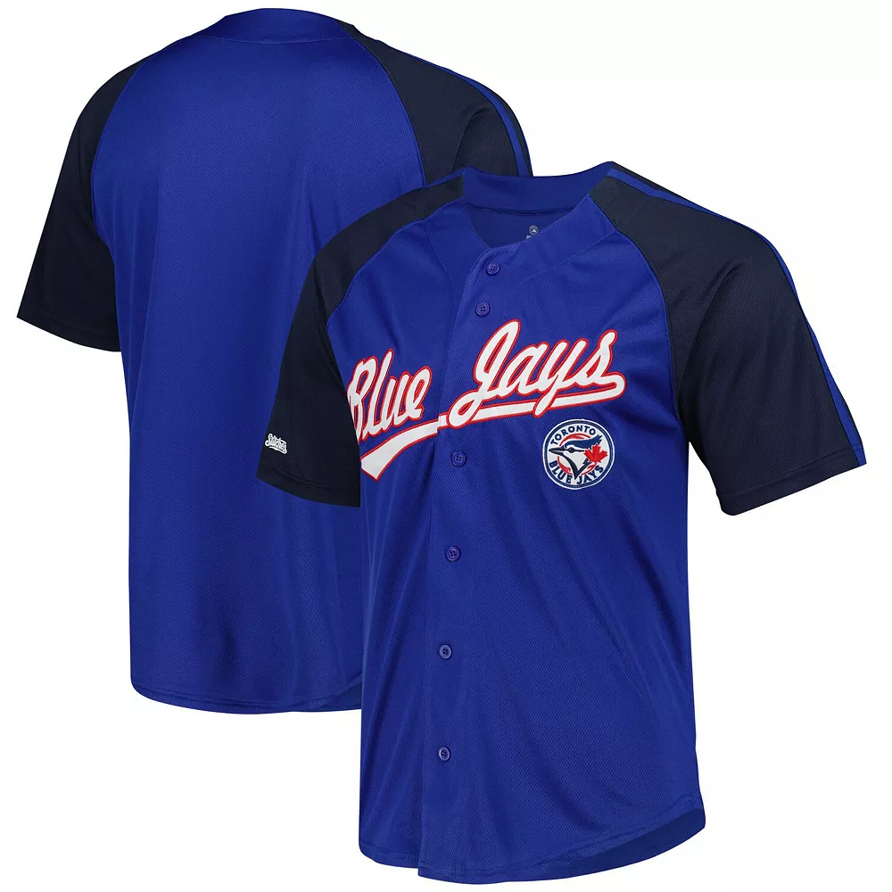 Men's Stitches Royal Toronto Blue Jays Button-Down Raglan Replica Jersey 4 Men's Stitches Royal Toronto Blue Jays Button-Down Raglan Replica Jersey - Image 2