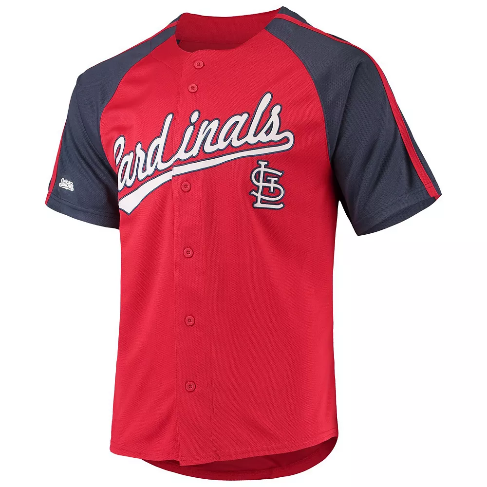 Men's Stitches Red St. Louis Cardinals Button-Down Raglan Replica Jersey 5 Men's Stitches Red St. Louis Cardinals Button-Down Raglan Replica Jersey - Image 3