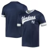 Men's Stitches Navy/Gray New York Yankees Cooperstown Collection V-Neck Team Color Jersey