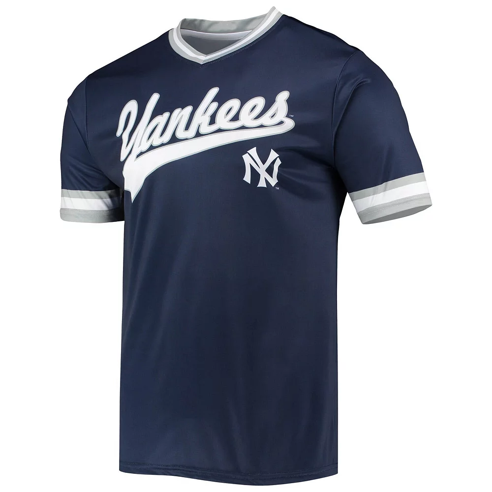 Men's Stitches Navy/Gray New York Yankees Cooperstown Collection V-Neck Team Color Jersey 5 Men's Stitches Navy/Gray New York Yankees Cooperstown Collection V-Neck Team Color Jersey - Image 3