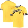 Men's Stitches Gold/Black Pittsburgh Pirates Cooperstown Collection V-Neck Team Color Jersey -Tek Gear Shop 5412313