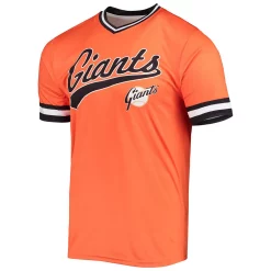 Men's Stitches Orange/Black San Francisco Giants Cooperstown Collection V-Neck Team Color Jersey -Tek Gear Shop 5412518 ALT2