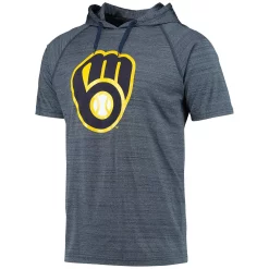 Men's Stitches Navy Milwaukee Brewers Space-Dyed Raglan Pullover Hoodie -Tek Gear Shop 5419143 ALT2