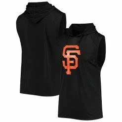 Men's Stitches Black San Francisco Giants Sleeveless Pullover Hoodie