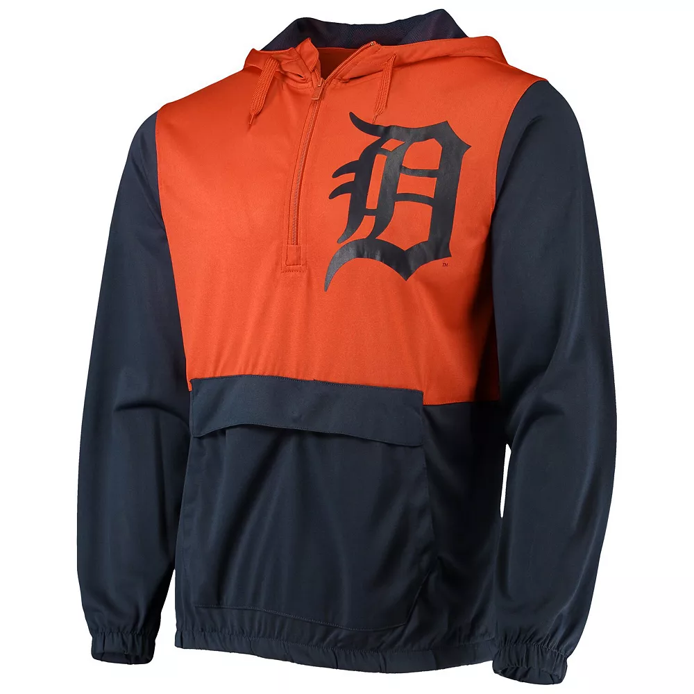Men's Stitches Navy/Orange Detroit Tigers Anorak Hoodie Half-Zip Jacket 5 Men's Stitches Navy/Orange Detroit Tigers Anorak Hoodie Half-Zip Jacket - Image 3