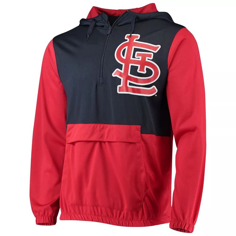 Men's Stitches Red/Navy St. Louis Cardinals Anorak Hoodie Half-Zip Jacket 5 Men's Stitches Red/Navy St. Louis Cardinals Anorak Hoodie Half-Zip Jacket - Image 3