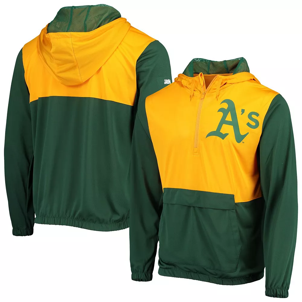 Men's Stitches Green/Gold Oakland Athletics Anorak Hoodie Half-Zip Jacket 3 Men's Stitches Green/Gold Oakland Athletics Anorak Hoodie Half-Zip Jacket