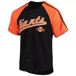 Men's Stitches Black San Francisco Giants Button-Down Raglan Replica Jersey -Tek Gear Shop 5634174 ALT2