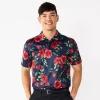 Men's Tek Gear® Slim-Fit Floral Polo -Tek Gear Shop 5642128 Roses Navy