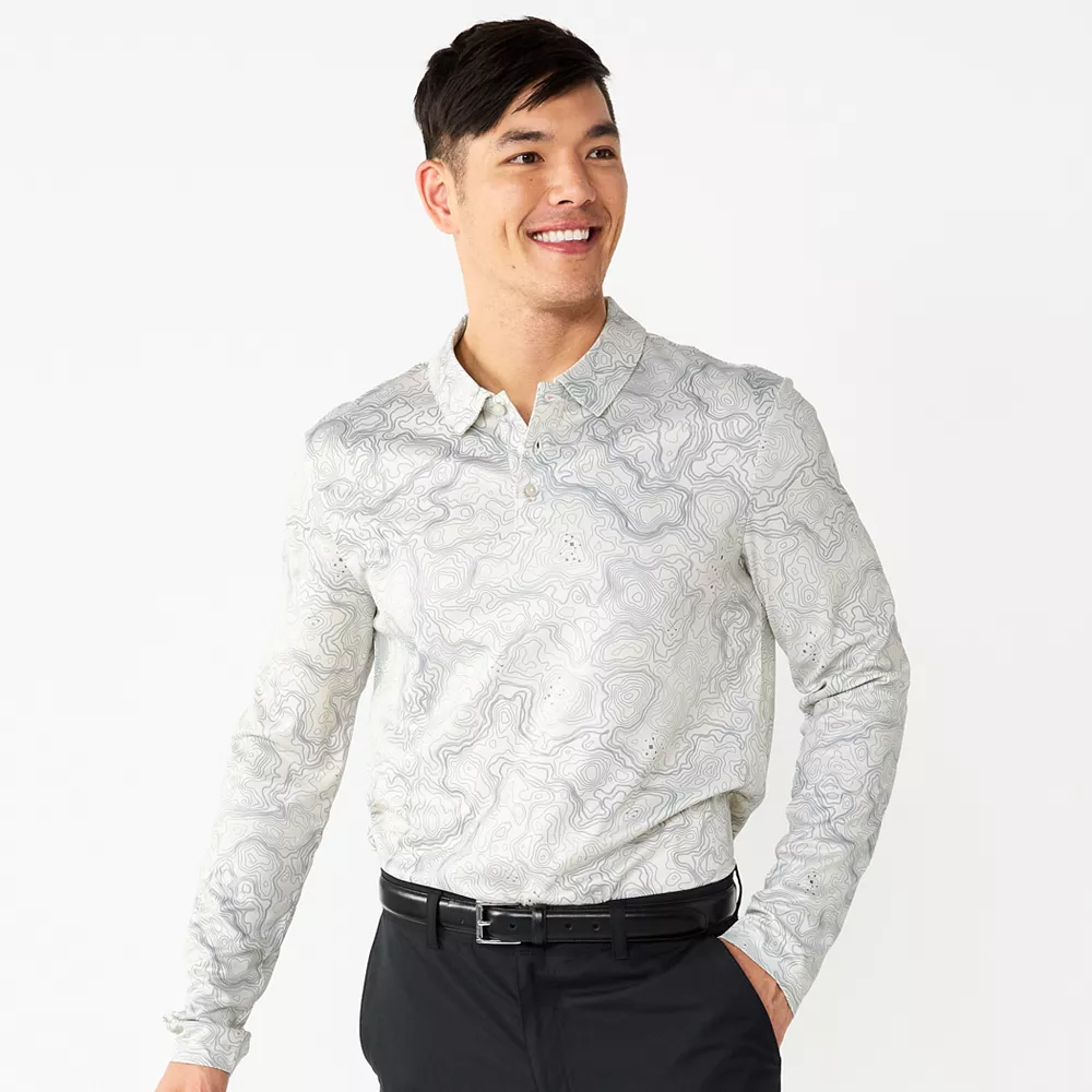 Men's Tek Gear® Topographic Print Slim-Fit Polo 4 Men's Tek Gear® Topographic Print Slim-Fit Polo - Image 2