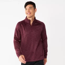 Men's Tek Gear® Quarter-Zip Performance Golf Fleece -Tek Gear Shop 5643977 Plum Prune