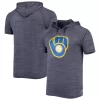 Men's Stitches Navy Milwaukee Brewers Space-Dye Raglan Hoodie T-Shirt -Tek Gear Shop 5679793
